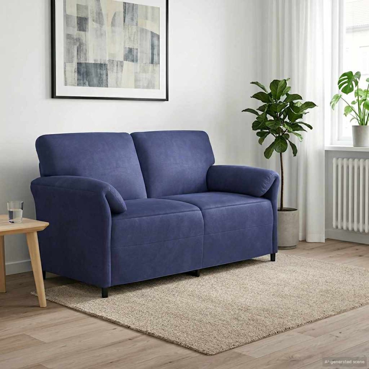 vidaXL Καναπές 2 ατόμων Μπλε Αστυνομίας 158 x 83 x 95 εκ Βελούδο