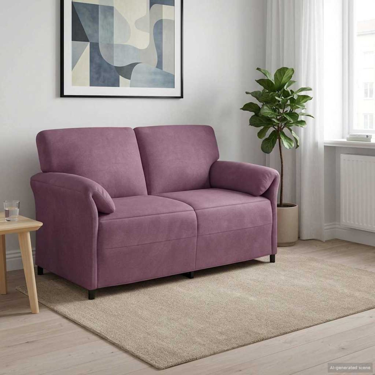 vidaXL Καναπές 2 ατόμων Μοβ 158 x 83 x 95 εκ Βελούδο