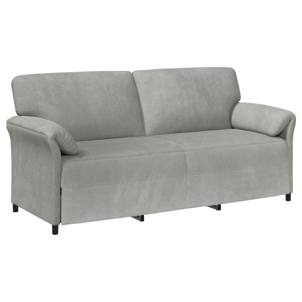 vidaXL 3-Θέσιος καναπές Ανοιχτό γκρι 198 x 83 x 95 εκ. Βελούδο