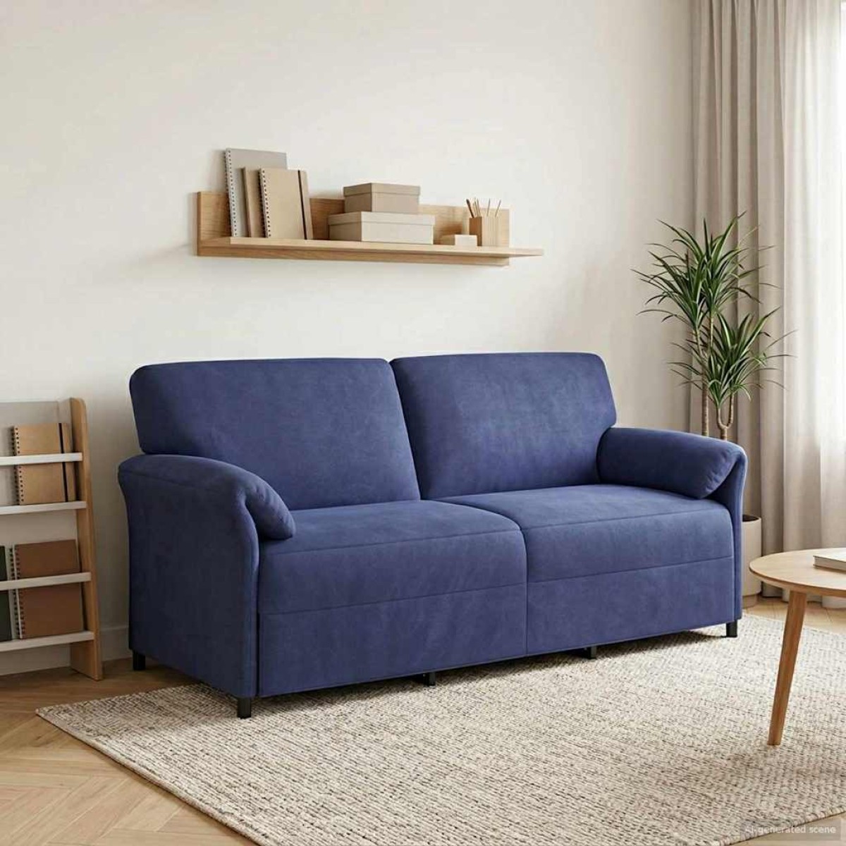 vidaXL 3-Θέσιος καναπές Μπλε Αστυνομίας 198 x 83 x 95 εκ. Βελούδο