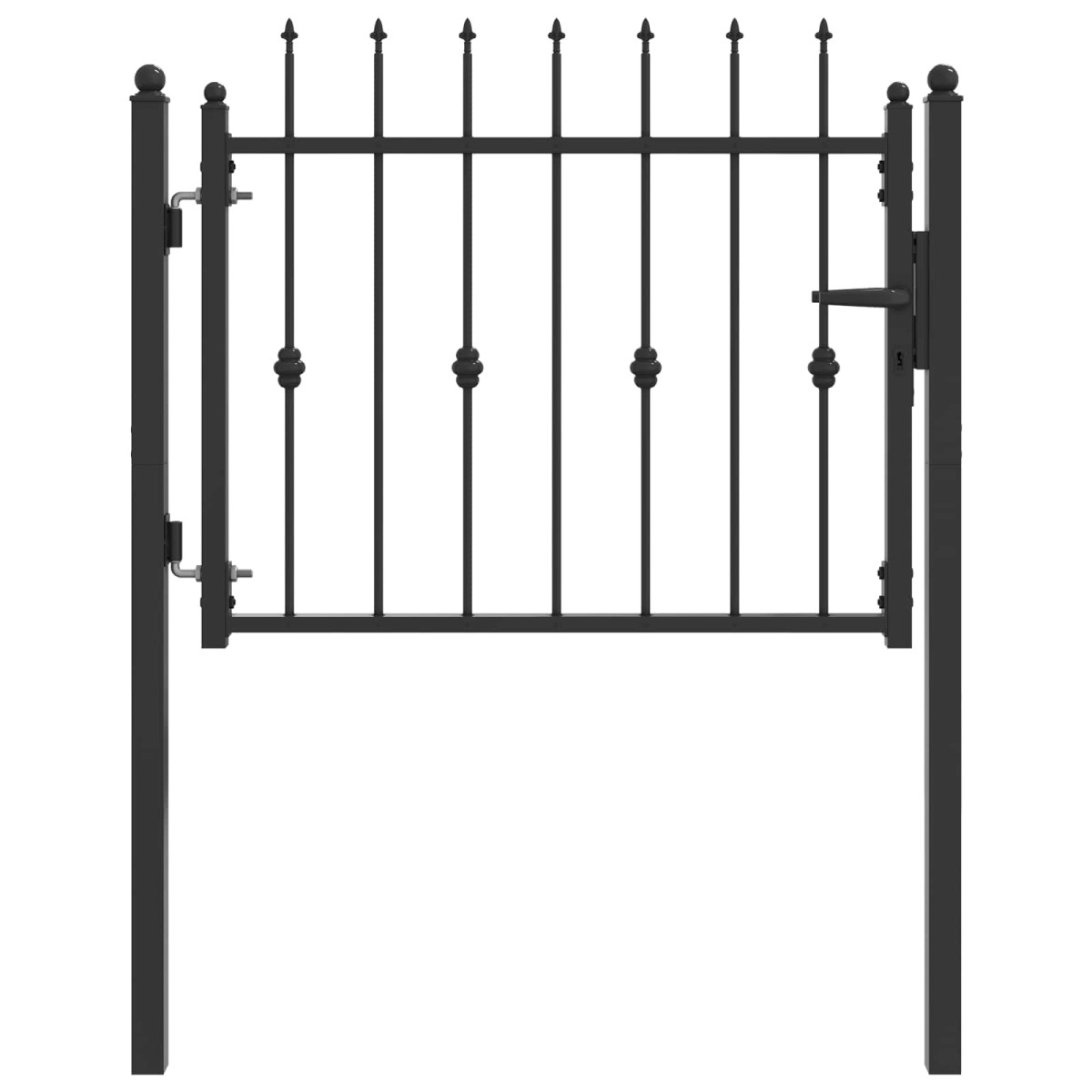 vidaXL Πύλη Φράχτη ASTEN 100 x 75 cm Μέταλλο Μαύρο Κλειδώσιμο