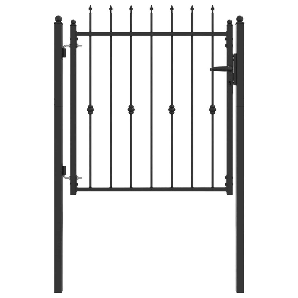 vidaXL Πύλη Φράχτη ASTEN 100 x 100 cm Μέταλλο Μαύρο Κλειδώσιμο
