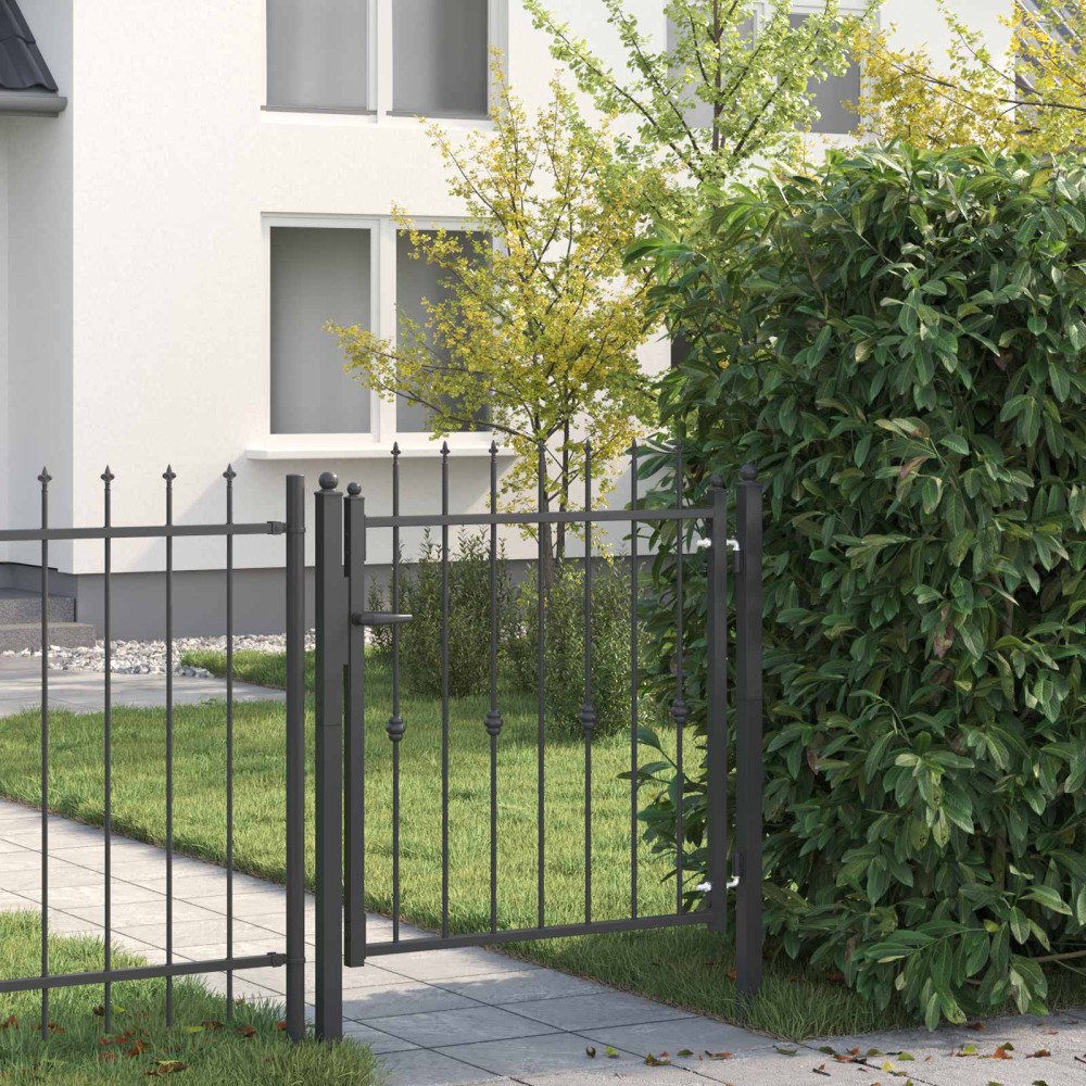 vidaXL Πύλη Φράχτη ASTEN 100 x 100 cm Μέταλλο Μαύρο Κλειδώσιμο
