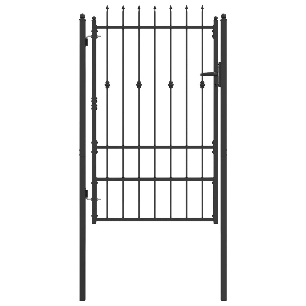 vidaXL Πύλη Φράχτη ASTEN 100 x 150 cm Μέταλλο Μαύρο Κλειδώσιμο