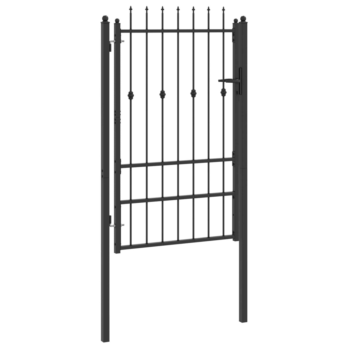 vidaXL Πύλη Φράχτη ASTEN 100 x 150 cm Μέταλλο Μαύρο Κλειδώσιμο