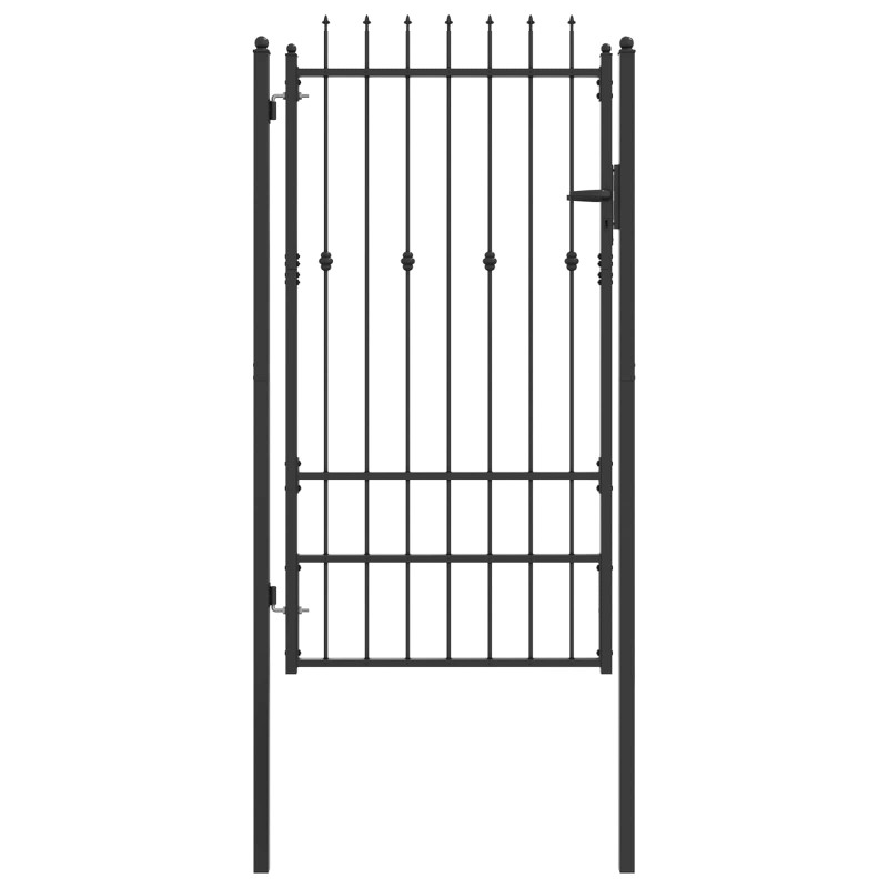 vidaXL Πύλη Φράχτη ASTEN 100 x 175 cm Μέταλλο Μαύρο Κλειδώσιμο