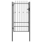 vidaXL Πύλη Φράχτη ASTEN 100 x 175 cm Μέταλλο Μαύρο Κλειδώσιμο