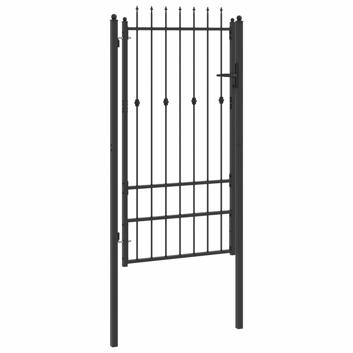 vidaXL Πύλη Φράχτη ASTEN 100 x 175 cm Μέταλλο Μαύρο Κλειδώσιμο
