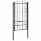 vidaXL Πύλη Φράχτη ASTEN 100 x 175 cm Μέταλλο Μαύρο Κλειδώσιμο