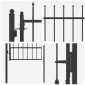 vidaXL Πύλη Φράχτη ASTEN 100 x 175 cm Μέταλλο Μαύρο Κλειδώσιμο