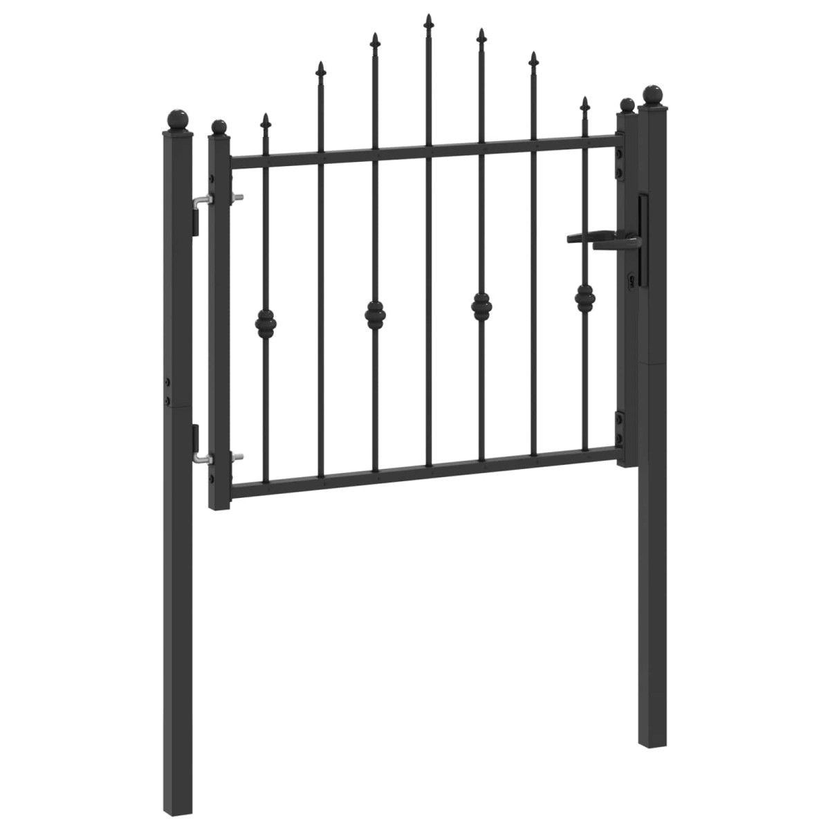 vidaXL Πύλη Φράχτη ASTEN 100 x 75 cm Μέταλλο Μαύρο Κλειδώσιμο