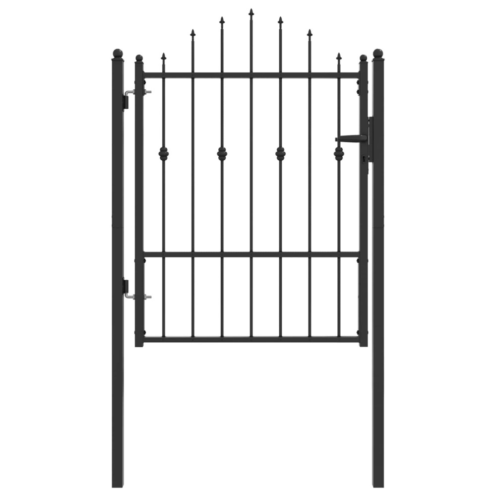 vidaXL Πύλη Φράχτη ASTEN 100 x 125 cm Μέταλλο Μαύρο Κλειδώσιμο