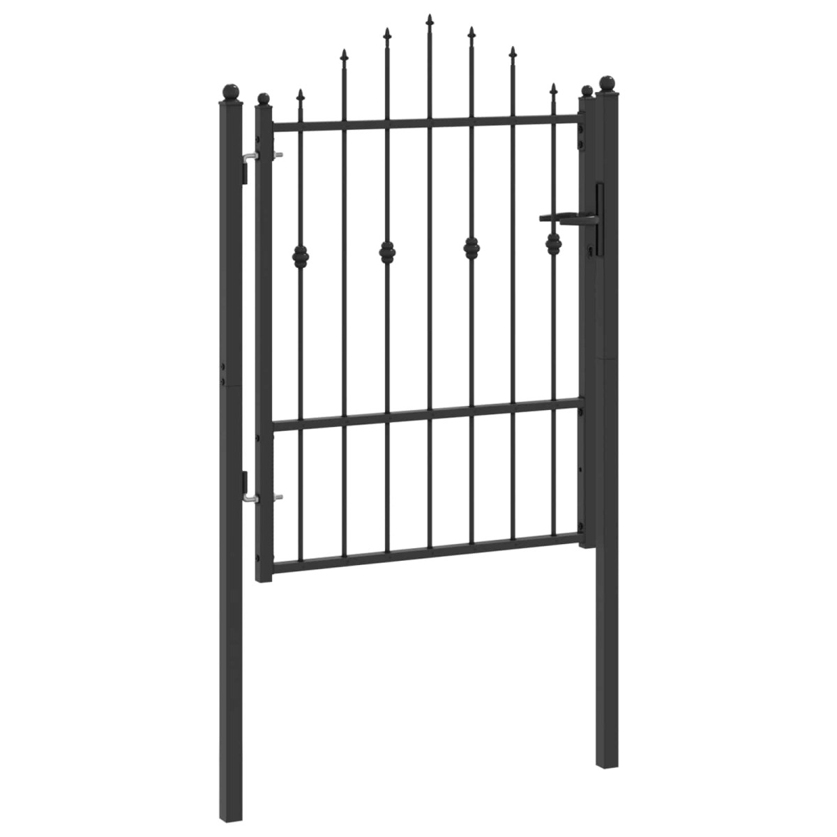 vidaXL Πύλη Φράχτη ASTEN 100 x 125 cm Μέταλλο Μαύρο Κλειδώσιμο