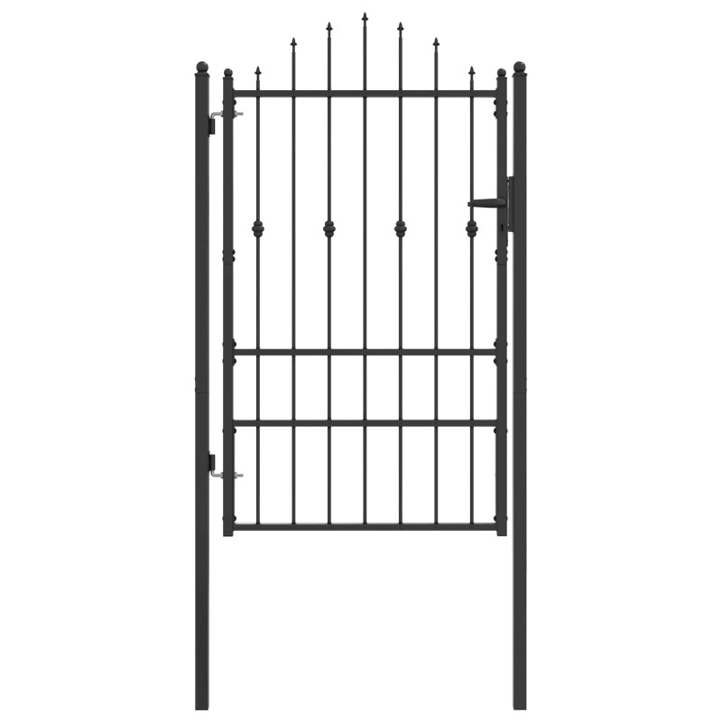 vidaXL Πύλη Φράχτη ASTEN 100 x 150 cm Μέταλλο Μαύρο Κλειδώσιμο