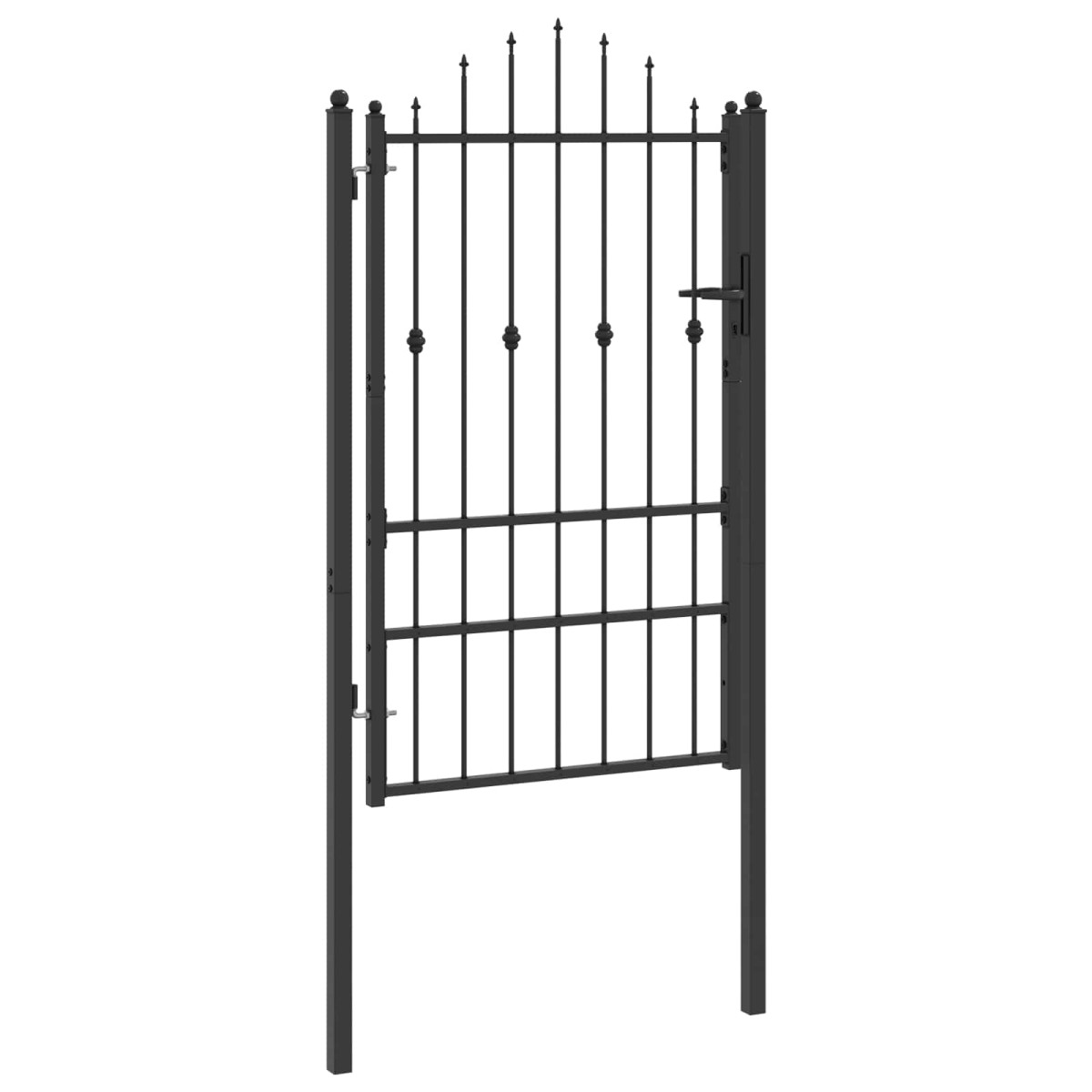 vidaXL Πύλη Φράχτη ASTEN 100 x 150 cm Μέταλλο Μαύρο Κλειδώσιμο