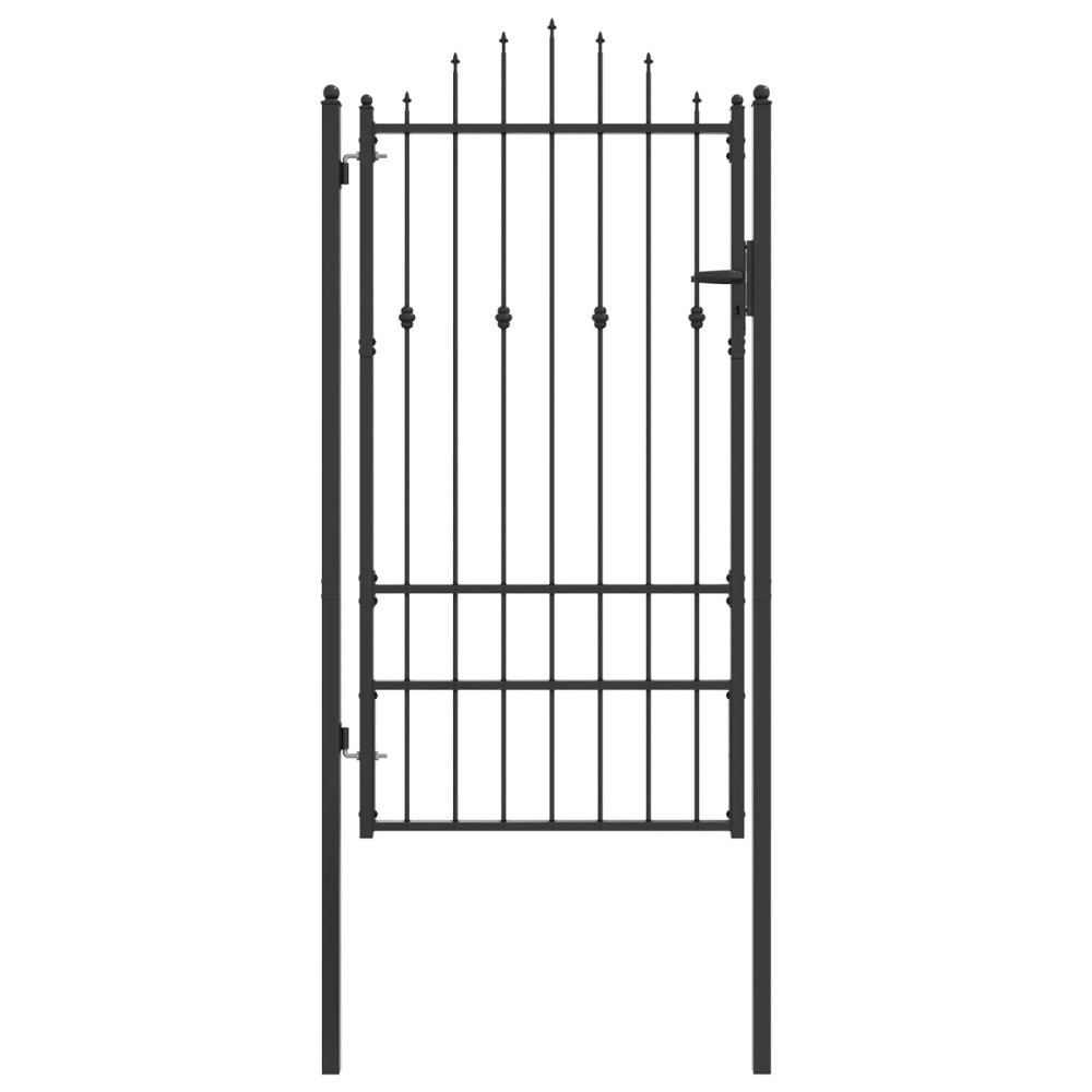 vidaXL Πύλη Φράχτη ASTEN 100 x 175 cm Μέταλλο Μαύρο Κλειδώσιμο