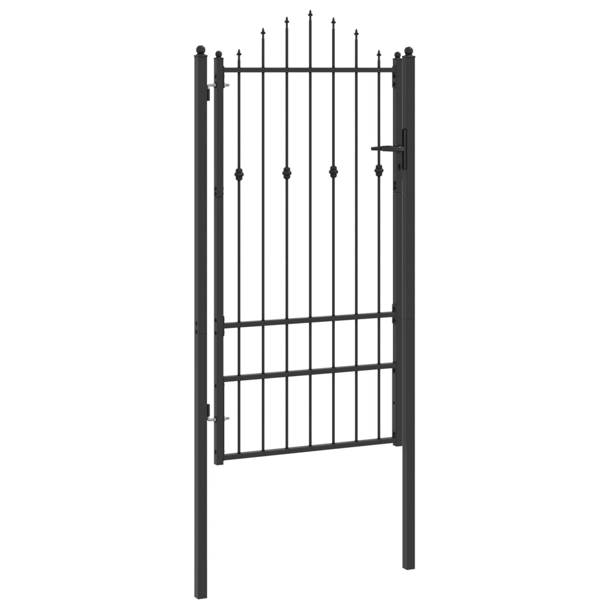 vidaXL Πύλη Φράχτη ASTEN 100 x 175 cm Μέταλλο Μαύρο Κλειδώσιμο
