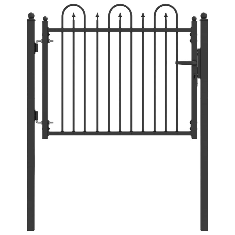 vidaXL Πύλη Φράχτη DRONTEN 100 x 75 cm Μέταλλο Μαύρο Κλειδώσιμο