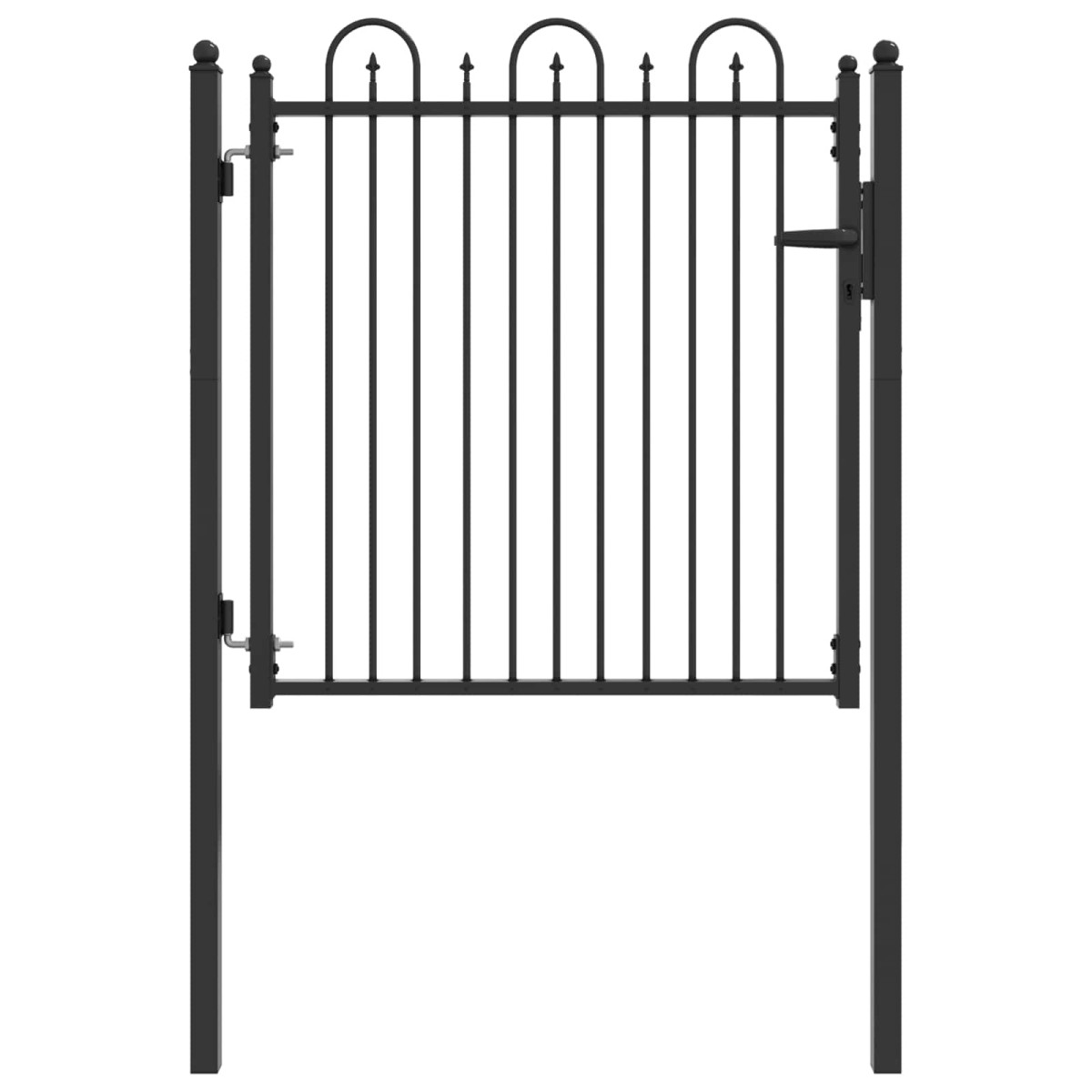 vidaXL Πύλη Φράχτη DRONTEN 100 x 100 cm Μέταλλο Μαύρο Κλειδώσιμο
