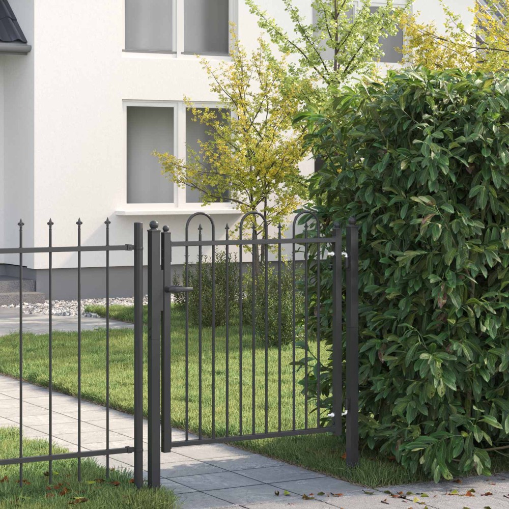 vidaXL Πύλη Φράχτη DRONTEN 100 x 100 cm Μέταλλο Μαύρο Κλειδώσιμο