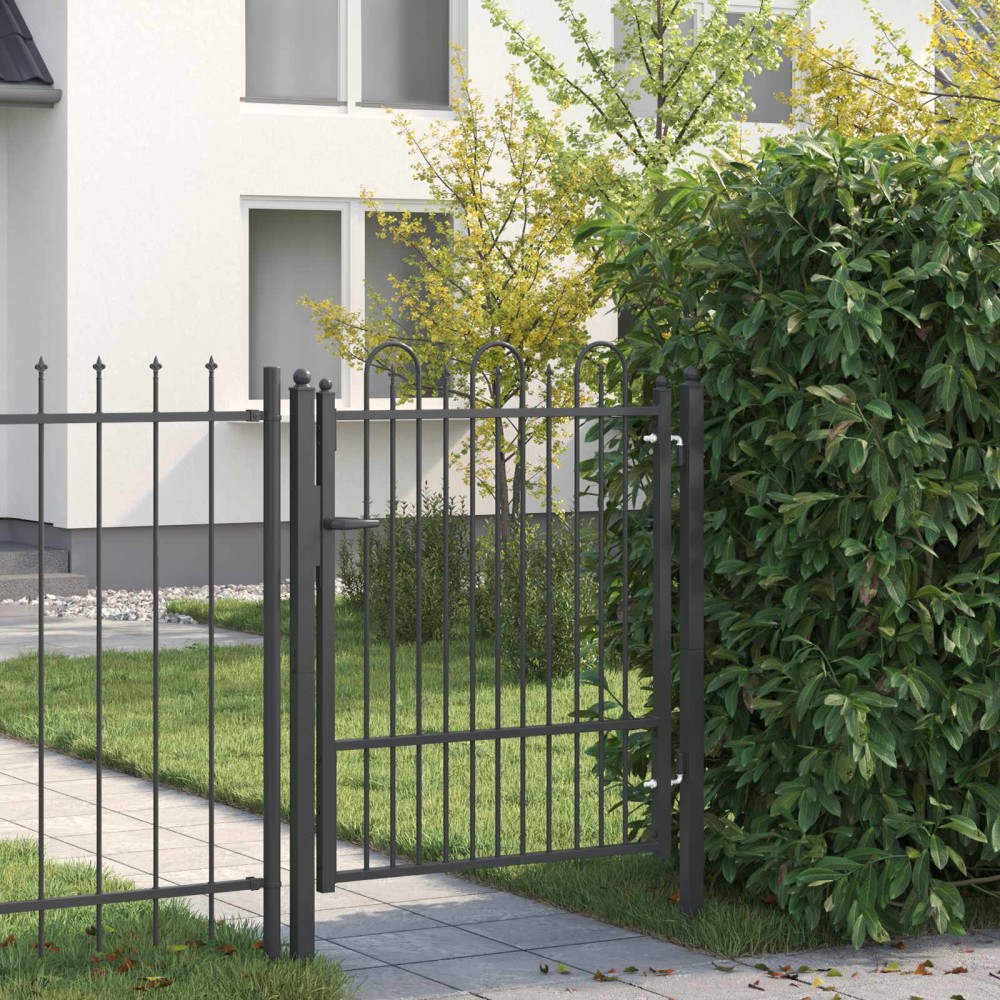 vidaXL Πύλη Φράχτη DRONTEN 100 x 125 cm Μέταλλο Μαύρο Κλειδώσιμο