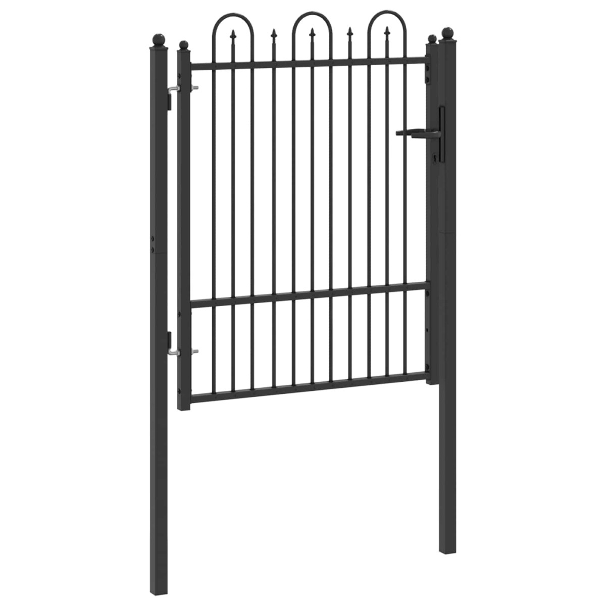 vidaXL Πύλη Φράχτη DRONTEN 100 x 125 cm Μέταλλο Μαύρο Κλειδώσιμο