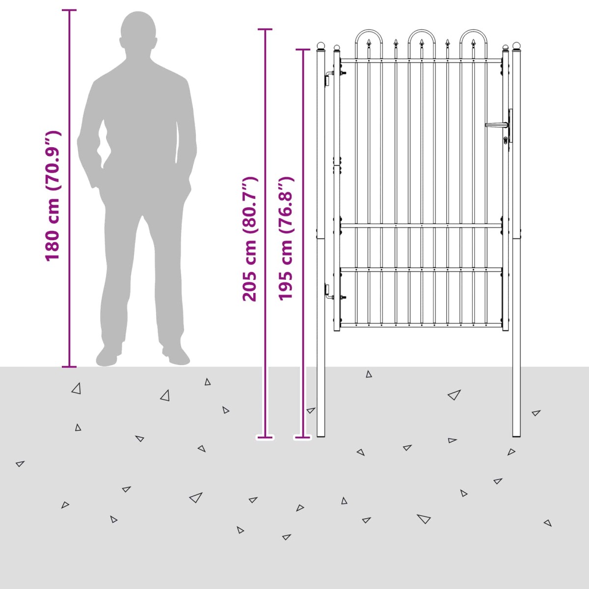 vidaXL Πύλη Φράχτη DRONTEN 100 x 150 cm Ατσάλι Μαύρο Κλειδώσιμο