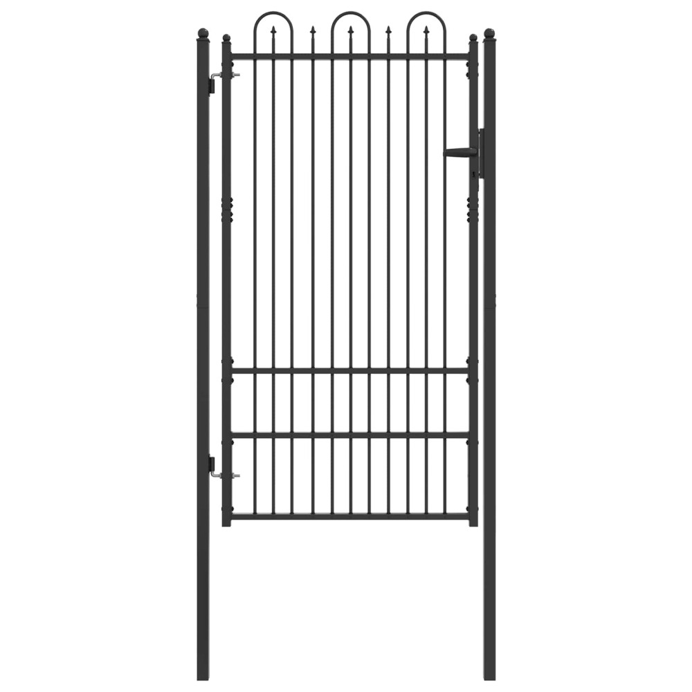 vidaXL Πύλη Φράχτη DRONTEN 100 x 175 cm Ατσάλι Μαύρο Κλειδώσιμο