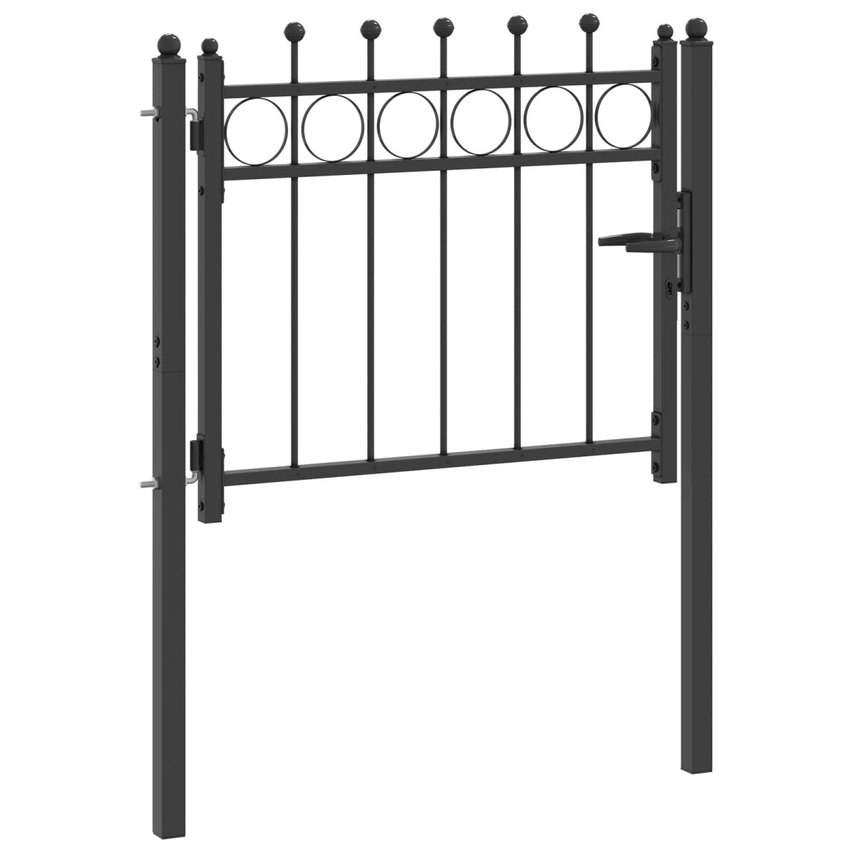 vidaXL Πύλη Φράχτη HORST 100 x 75 cm Μέταλλο Μαύρο Κλειδώσιμο