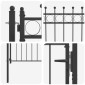 vidaXL Πύλη Φράχτη HORST 100 x 100 cm Μέταλλο Μαύρο Κλειδώσιμο