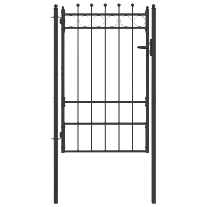 vidaXL Πύλη Φράχτη HORST 100 x 150 cm Μέταλλο Μαύρο Κλειδώσιμο