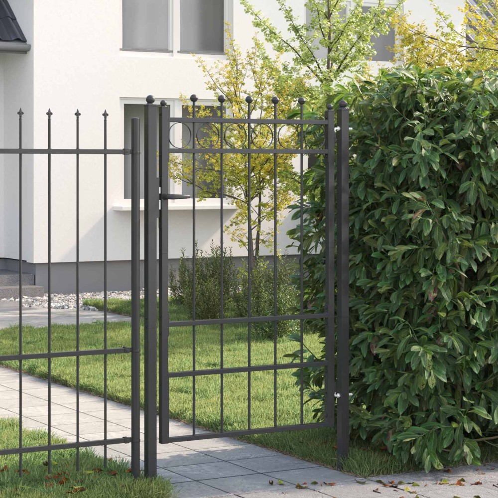 vidaXL Πύλη Φράχτη HORST 100 x 150 cm Μέταλλο Μαύρο Κλειδώσιμο