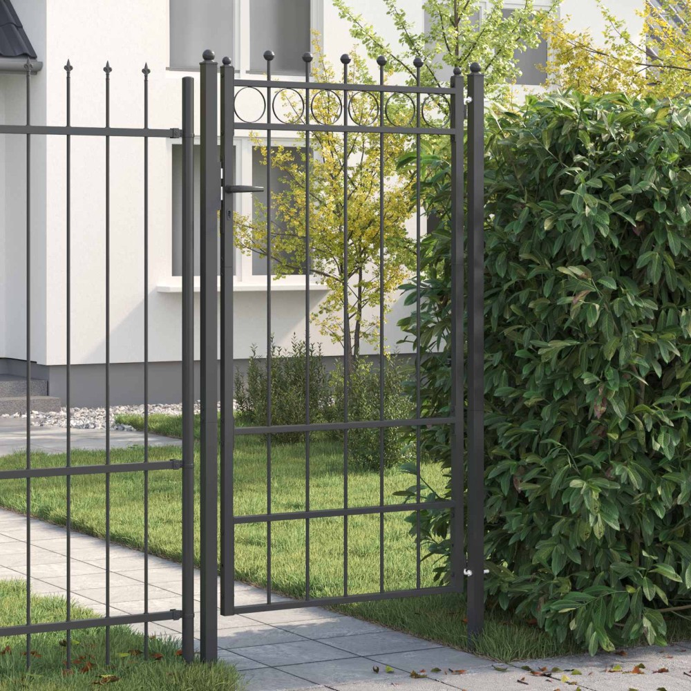 vidaXL Πύλη Φράχτη HORST 100 x 175 cm Μέταλλο Μαύρο Κλειδώσιμο