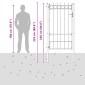 vidaXL Πύλη Φράχτη HORST 100 x 175 cm Μέταλλο Μαύρο Κλειδώσιμο