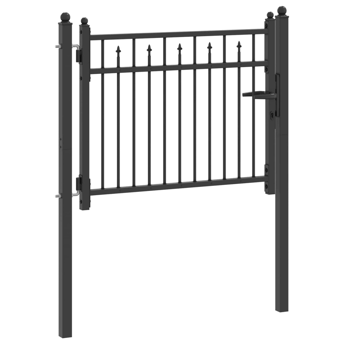 vidaXL Πύλη Φράχτη BAARLO 100 x 75 cm Μέταλλο Μαύρο Κλειδώσιμο