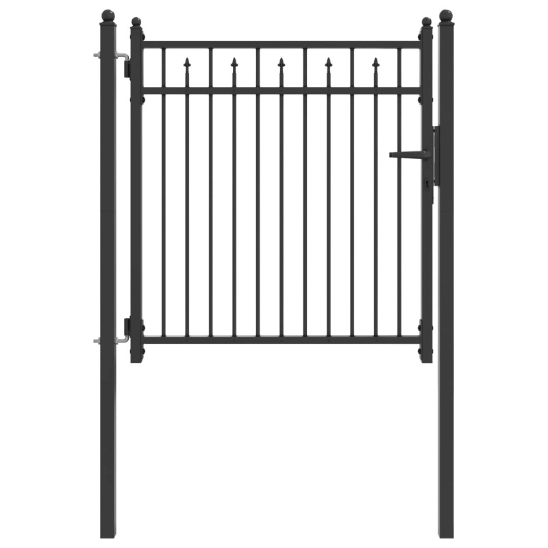 vidaXL Πύλη Φράχτη BAARLO 100 x 100 cm Μέταλλο Μαύρο Κλειδώσιμο