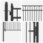 vidaXL Πύλη Φράχτη BAARLO 100 x 100 cm Μέταλλο Μαύρο Κλειδώσιμο