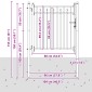vidaXL Πύλη Φράχτη BAARLO 100 x 100 cm Μέταλλο Μαύρο Κλειδώσιμο