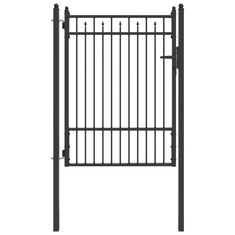 vidaXL Πύλη Φράχτη BAARLO 100 x 125 cm Μέταλλο Μαύρο Κλειδώσιμο