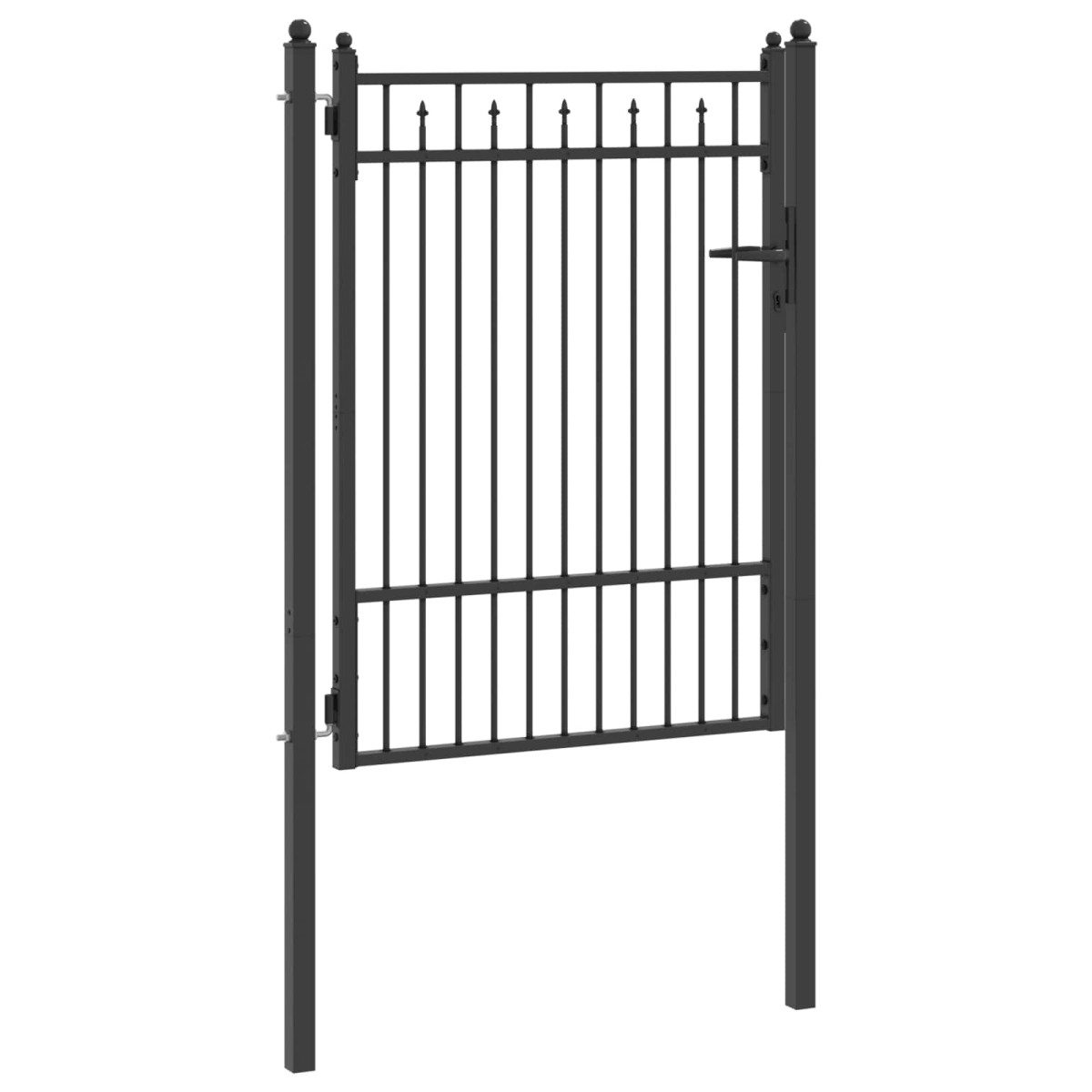 vidaXL Πύλη Φράχτη BAARLO 100 x 125 cm Μέταλλο Μαύρο Κλειδώσιμο