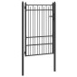 vidaXL Πύλη Φράχτη BAARLO 100 x 150 cm Μέταλλο Μαύρο Κλειδώσιμο