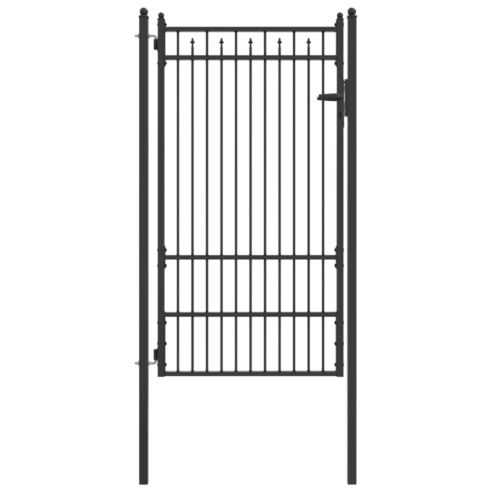 vidaXL Πύλη Φράχτη BAARLO 100 x 175 cm Μέταλλο Μαύρο Κλειδώσιμο