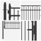 vidaXL Πύλη Φράχτη BAARLO 100 x 175 cm Μέταλλο Μαύρο Κλειδώσιμο