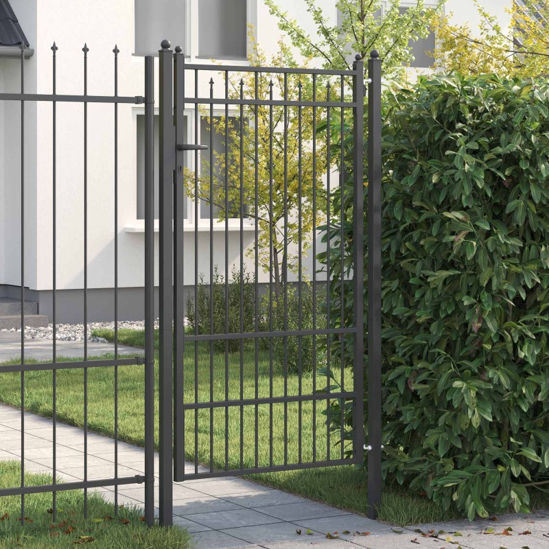 vidaXL Πύλη Φράχτη BAARLO 100 x 175 cm Μέταλλο Μαύρο Κλειδώσιμο