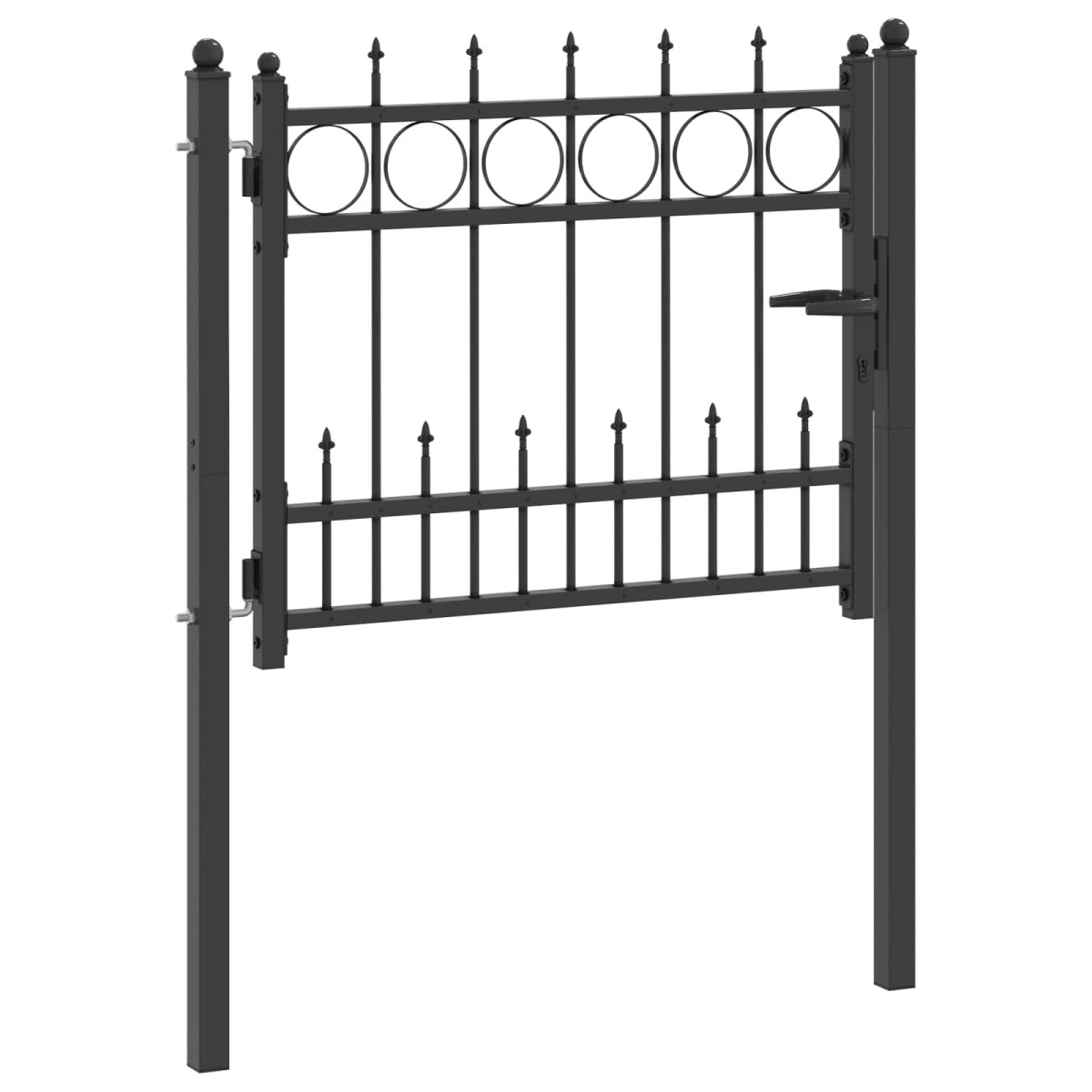 vidaXL Πύλη Φράχτη HORST 100 x 75 cm Μέταλλο Μαύρο Κλειδώσιμο