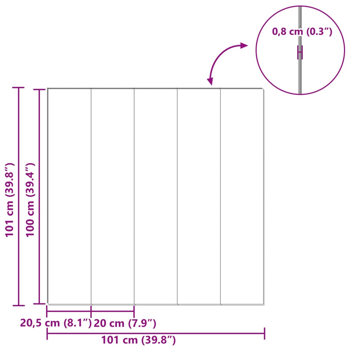 vidaXL Παρκέ δάπεδο Ανοιχτό Σφένδαμο 101 x 20 x 0,8 εκ 5 τμχ.