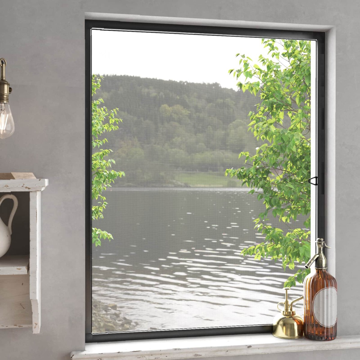 vidaXL Σκηνίδα Εντόμων Για Παράθυρα Ανθρακί 110 x 130 cm