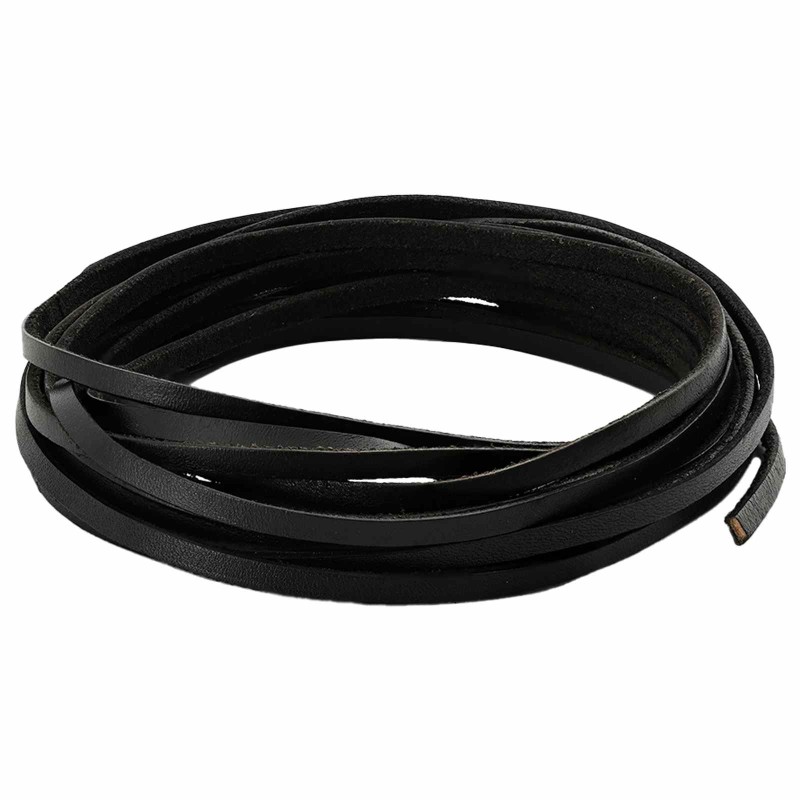 vidaXL Δερμάτινο Λουρί 1 Μαύρο 500 x 0,3 εκ. Δέρμα