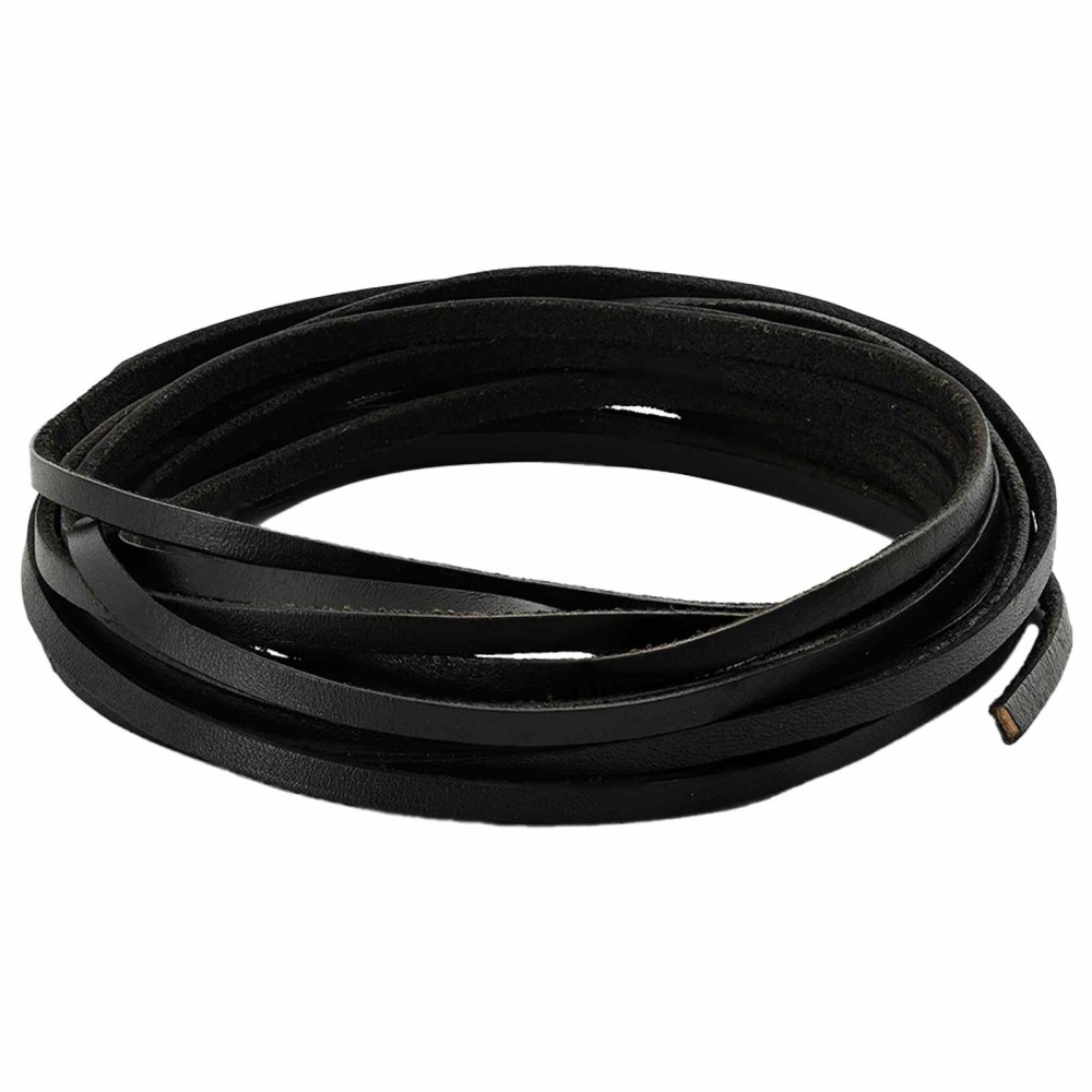 vidaXL Δερμάτινο Λουρί 1 Μαύρο 1000 x 0,4 εκ. Δέρμα