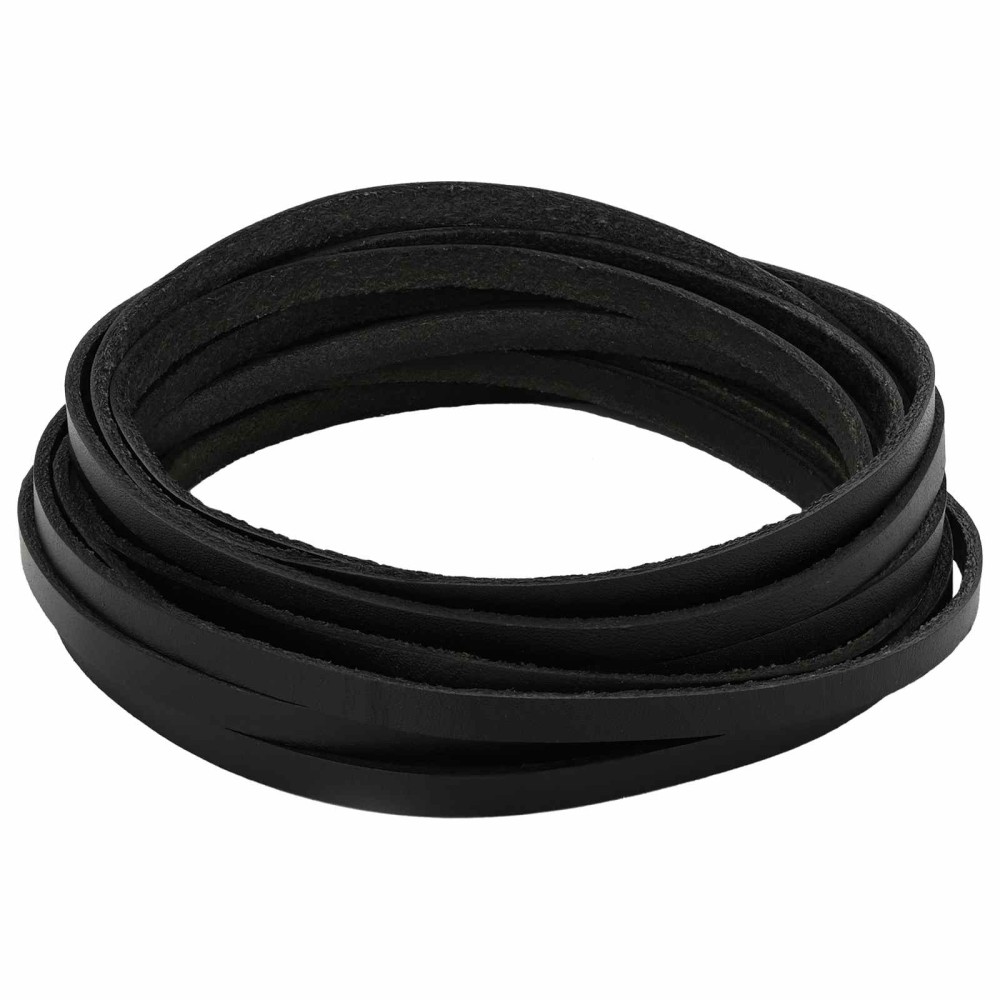 vidaXL Δερμάτινο Λουρί 1 Μαύρο 1000 x 0,5 εκ. Δέρμα
